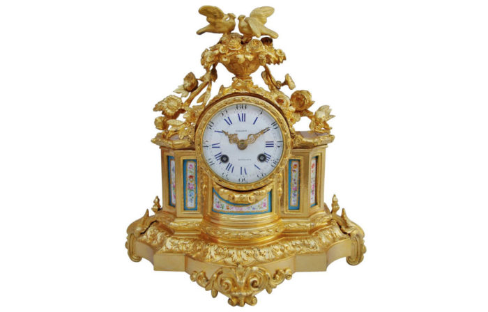 sevres porcelain clock gilt bronze