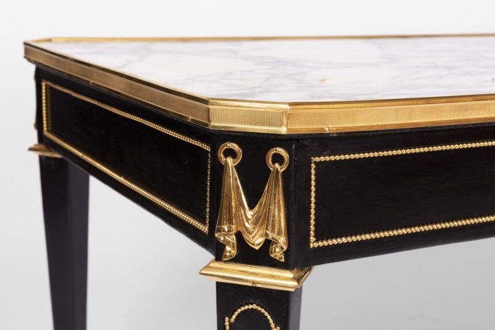 black lacquer directoire style coffe table gilt bronze