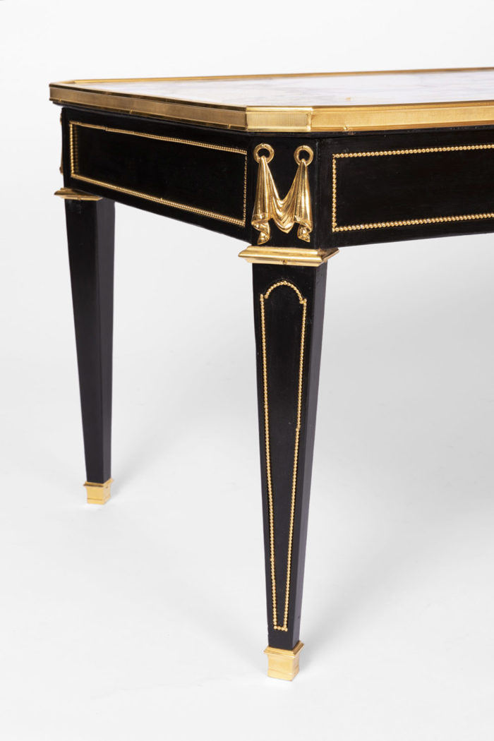 black lacquer directoire style coffe table leg