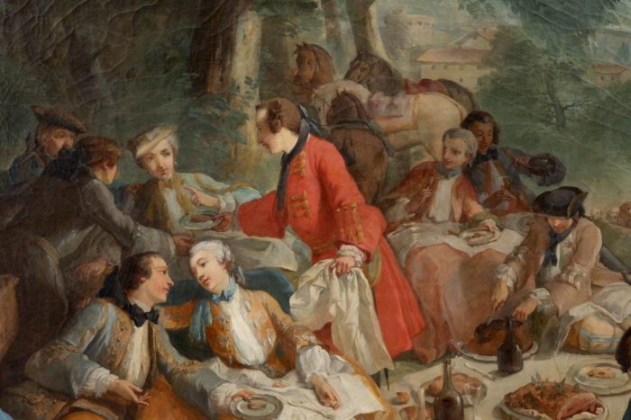 tableau van loo halte de chasse ecole française discussion