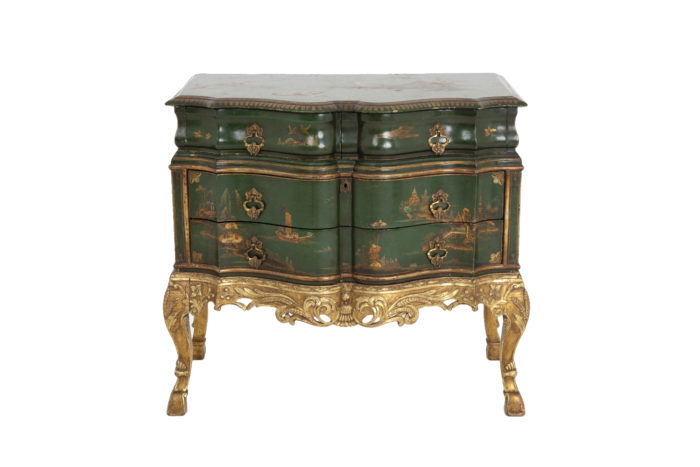 serpentine commode green lacquer english work