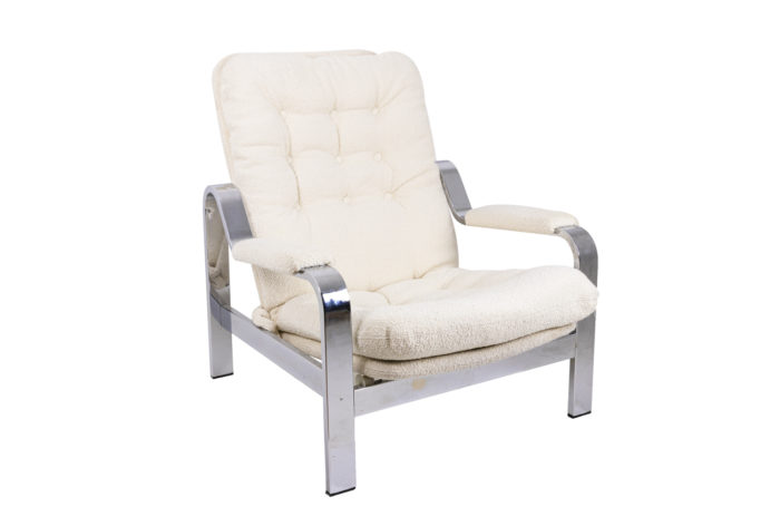 modular armchair chromed metal