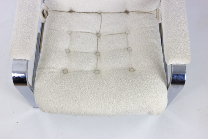 modular armchair chromed metal seat