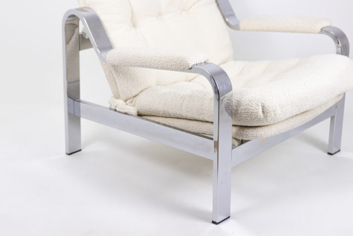 modular armchair chromed metal leg