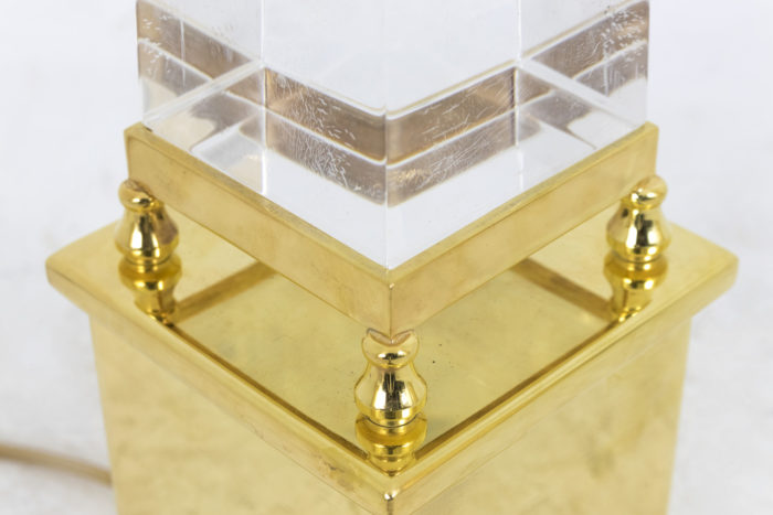 obelisk lamp lucite gilt brass