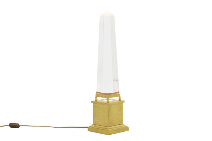 obelisk lamp lucite maison jansen style