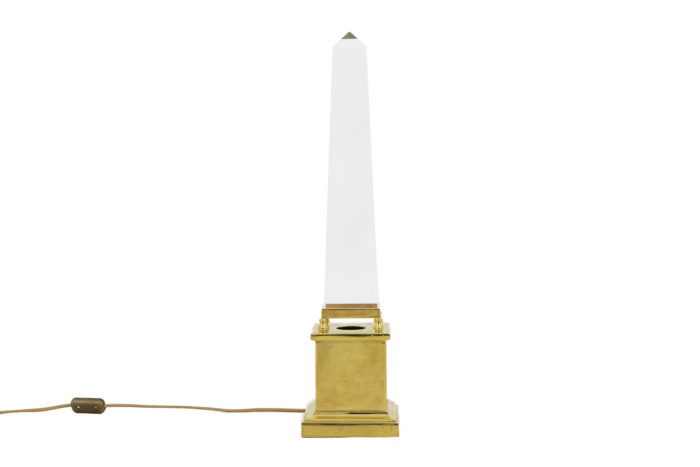 obelisk lamp lucite maison jansen style side