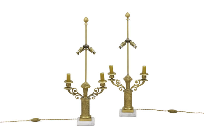 lampes style restauration bronze doré 2