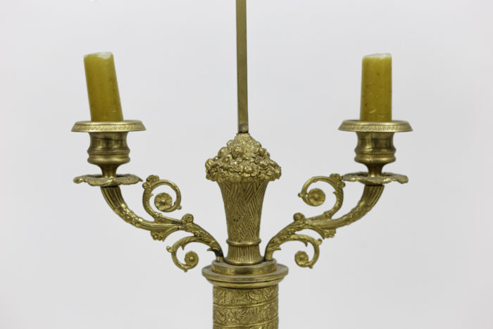 lampes style restauration bronze doré bras