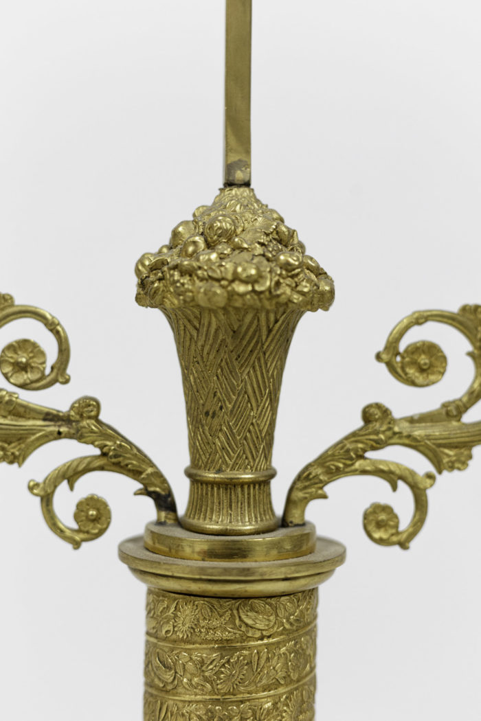 restauration style lamps gilt bronze basket flowers