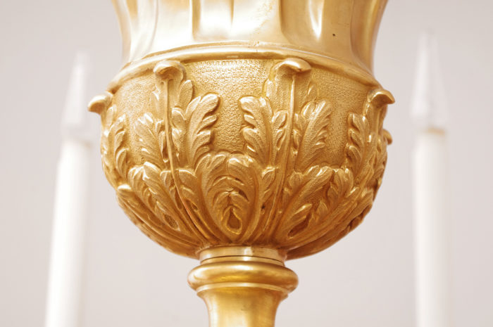 lustre bronze doré feuille acanthe