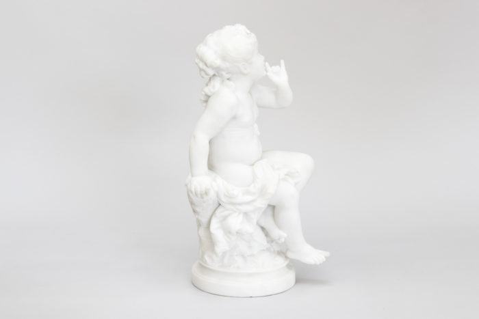 auguste moreau marble statuette girl