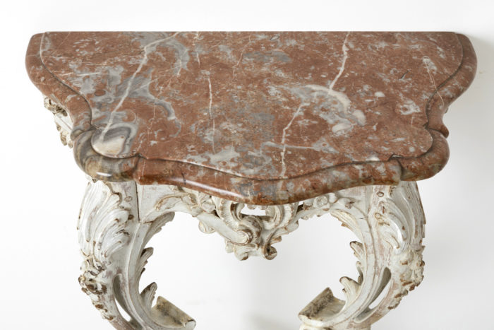small louis xv style lacquered wall bracket red marble top
