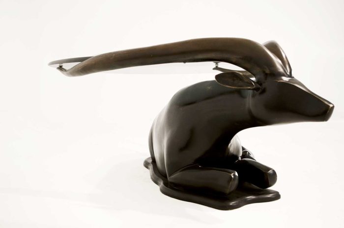 table-basse-tête-bronze-antilope