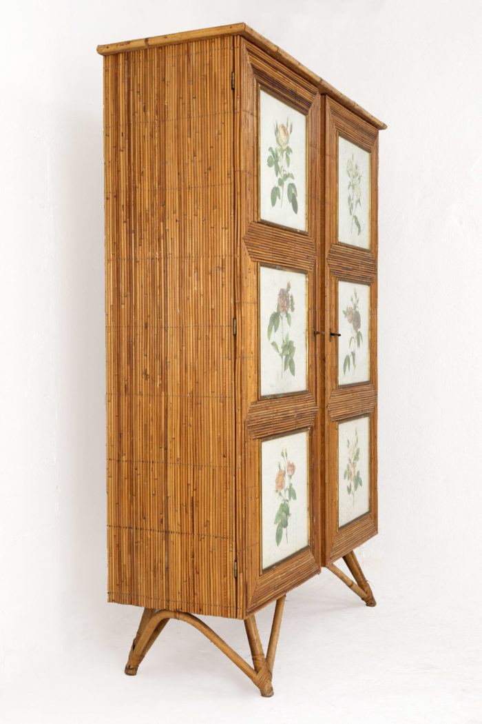 rattan armoire view side 1
