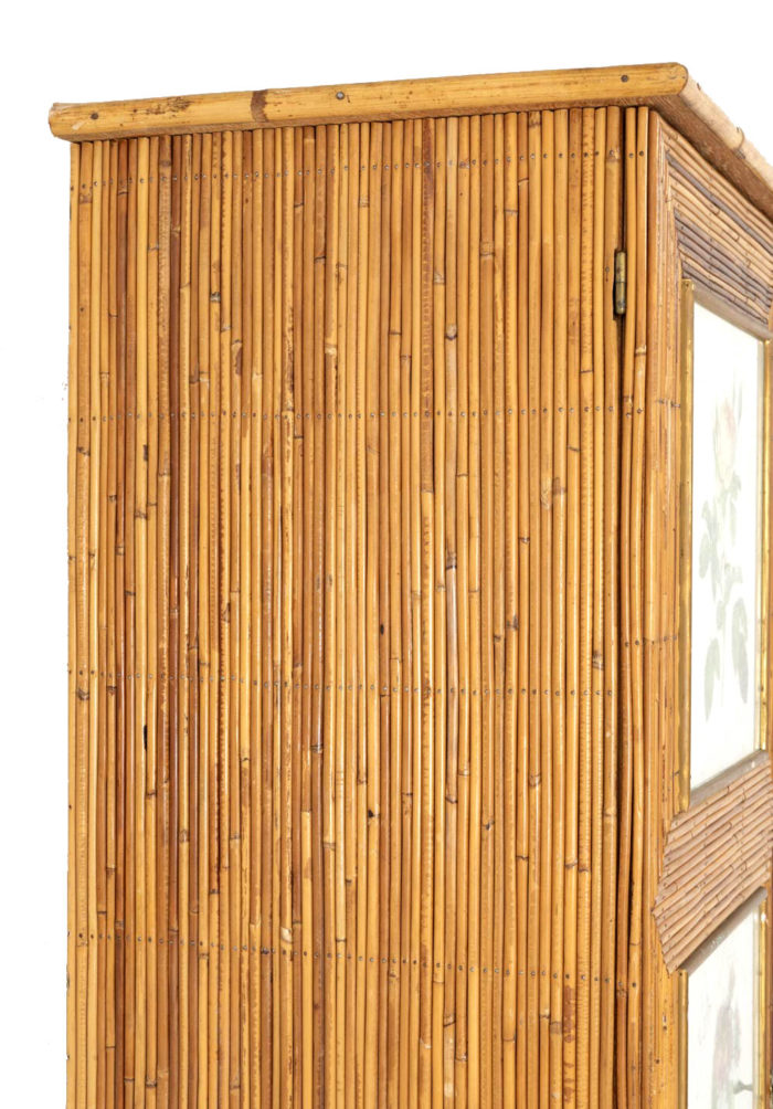 rattan armoire side view detail