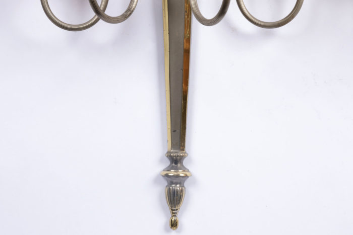 shaft brass maison jansen wall sconces bottom