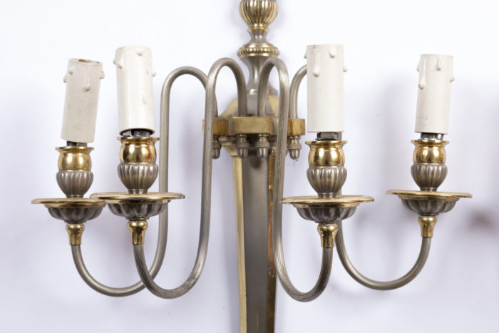 bras de lumière laiton argenté doré applique maison jansen