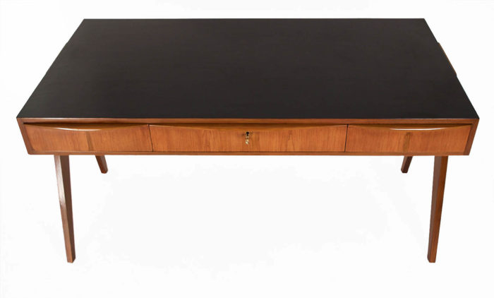 scandinavian design desk 1950's black lacquered tray