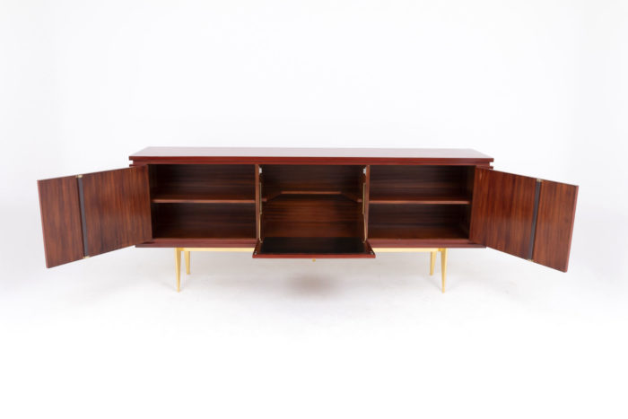 red lacquered sideboard opened face rosewood veneered