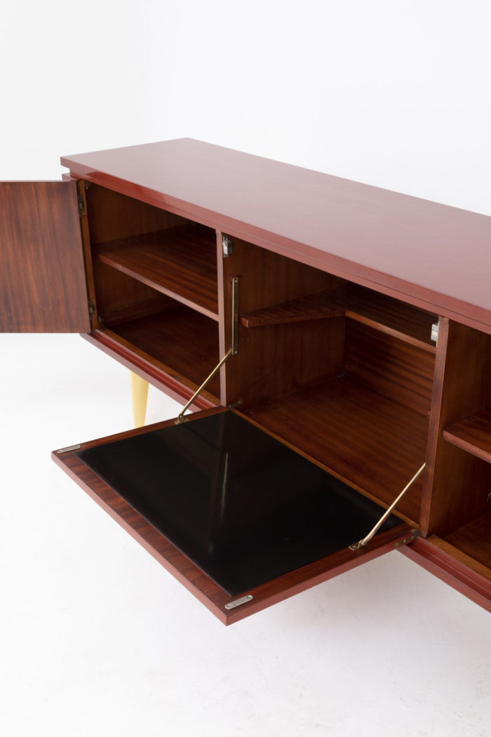 red lacquered sideboard interior view rosewood