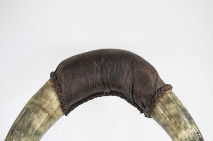 michel haillard buffalo horn armchairs leather