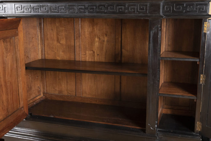 chinese style cabinet red black and gold lacquer inside