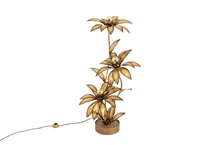 lampe fleur laiton doré maison jansen