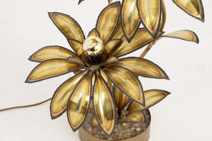 lampe fleur maison jansen laiton doré fleur 3