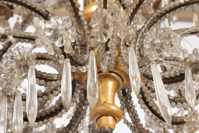 genoese chandelier below rosettes and pampilles