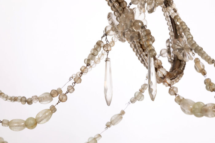 lustre genois détail pampille cristal glaçon et perles