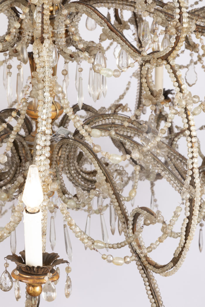 genoese chandelier pampilles beads and scrolls detail