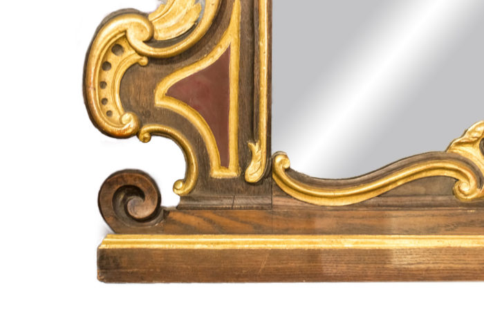 rococo style mirror gilt wood molding and scroll