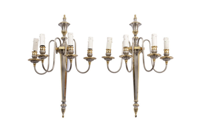 directoire style wallsconces silvered and gilt brass