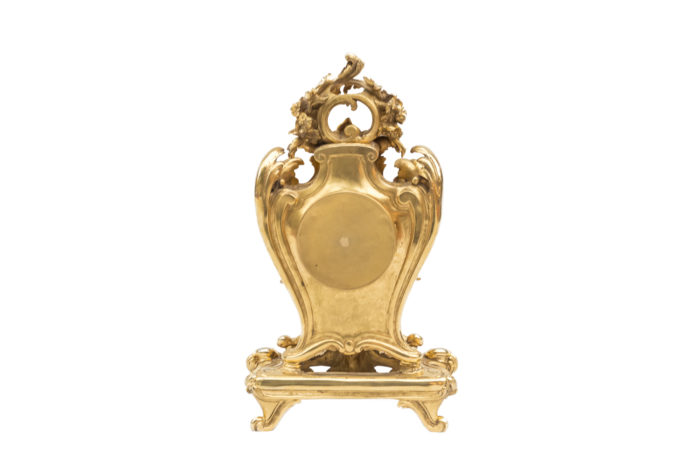 mantel clock garniture gilt bronze back