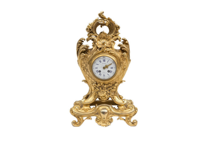 mantel clock rocaille garniture louis xv