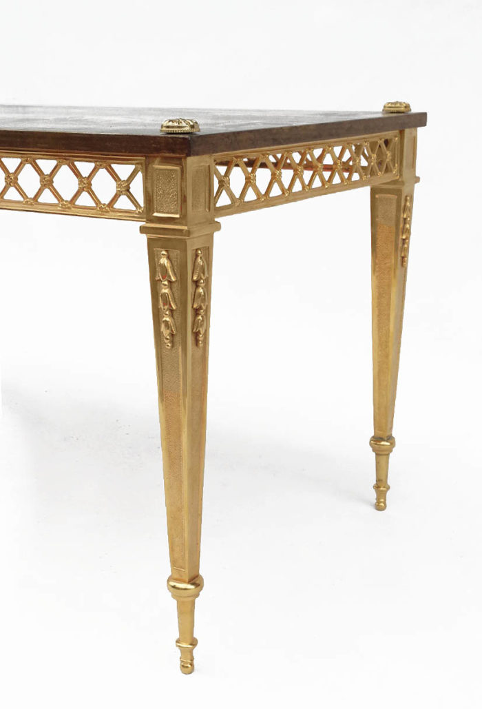 gilt bronze coffee table louis xvi legs