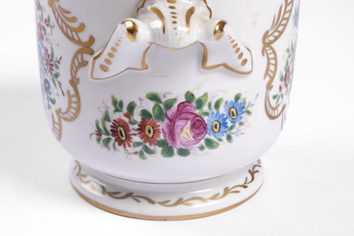 rafraichissoir faience limoges guirlande fleurs