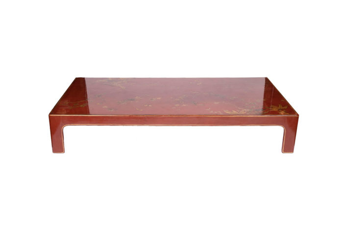 red lacquered coffee table front