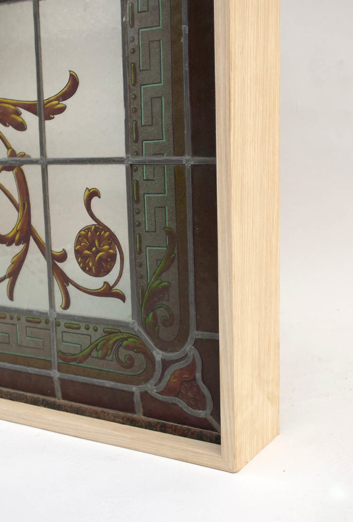 stained glass window flower vase border