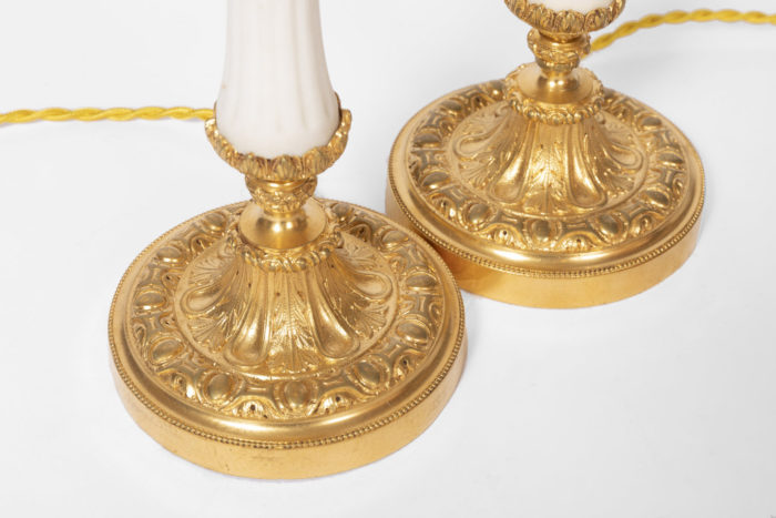 pair candlesticks gilt bronze base