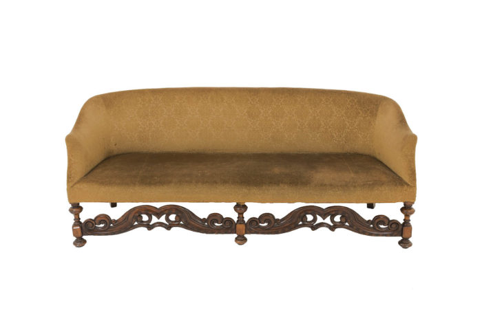 carved wood jacobean english style sofa