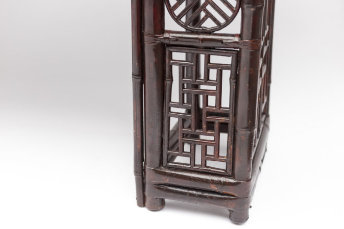 red chinese console bottom leg bamboo
