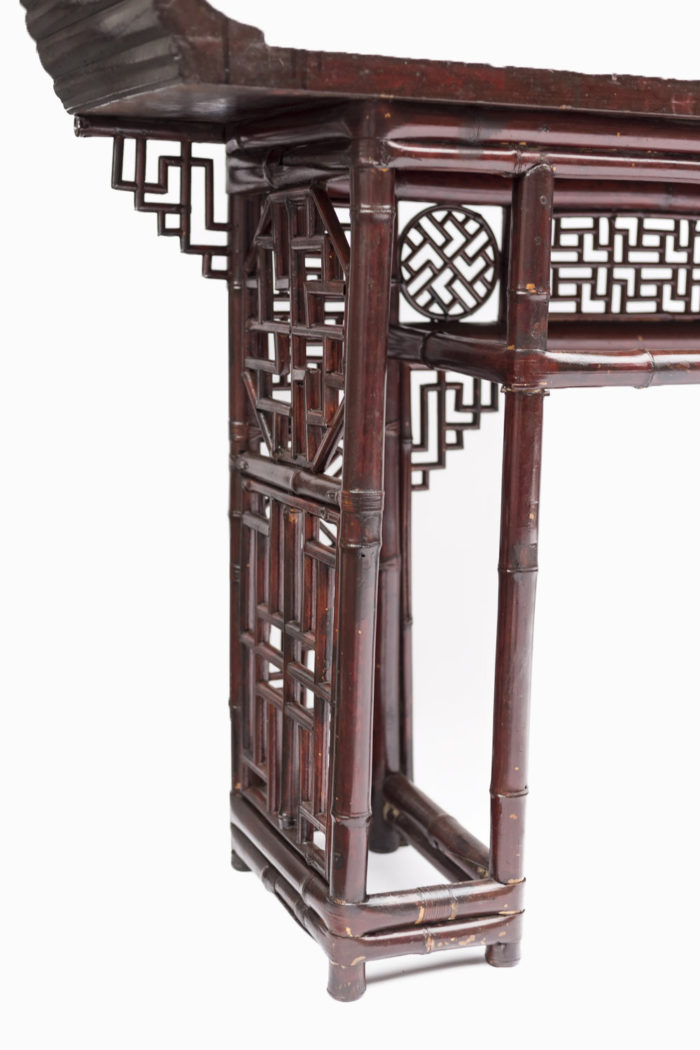 red chinese console side leg back
