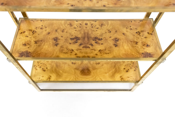 shelf elm burl brass above view