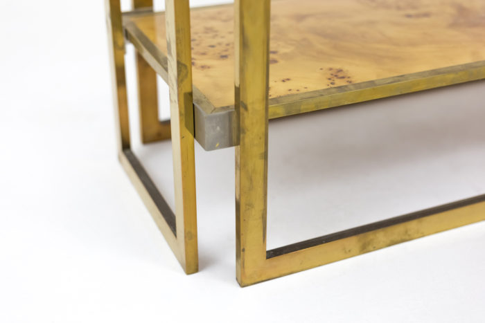 shelf elm burl gilt brass legs