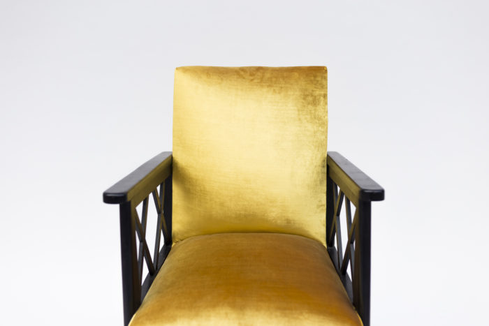 fauteuil art déco jaune dossier
