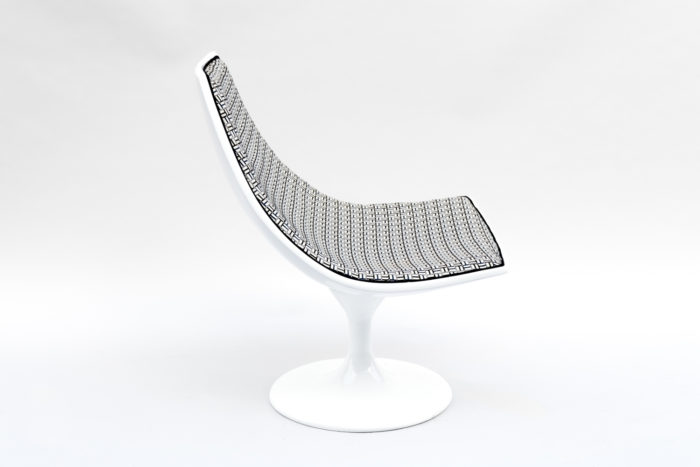 white swirl armchair 70s side