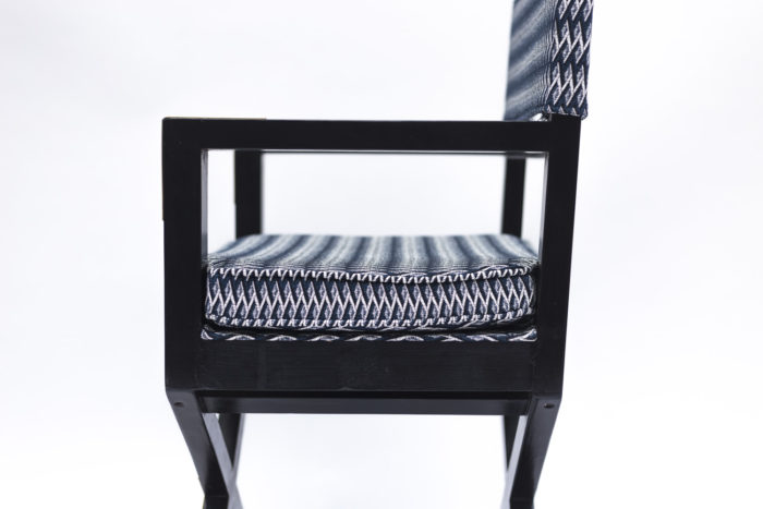 black lacquered armchair armrest side
