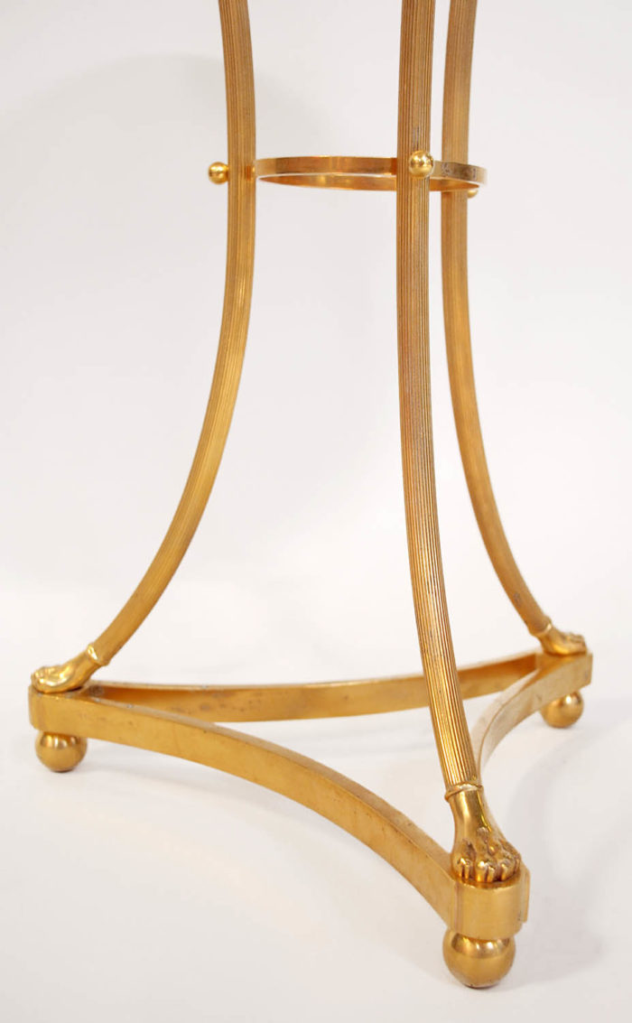 athenienne tripode pedestal table gilt bronze